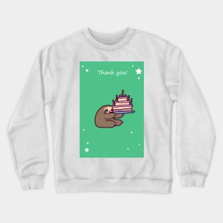 "Thank You" Birthday Cake Sloth Crewneck Sweatshirt